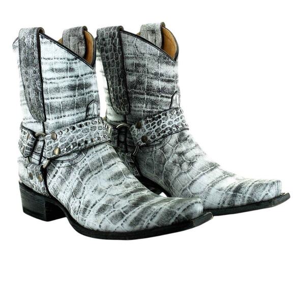 Old Gringo Aria Plain Harbor Grey Harness Snip Toe Western Cowgirl Boot 7.5 B - Picture 1 of 14
